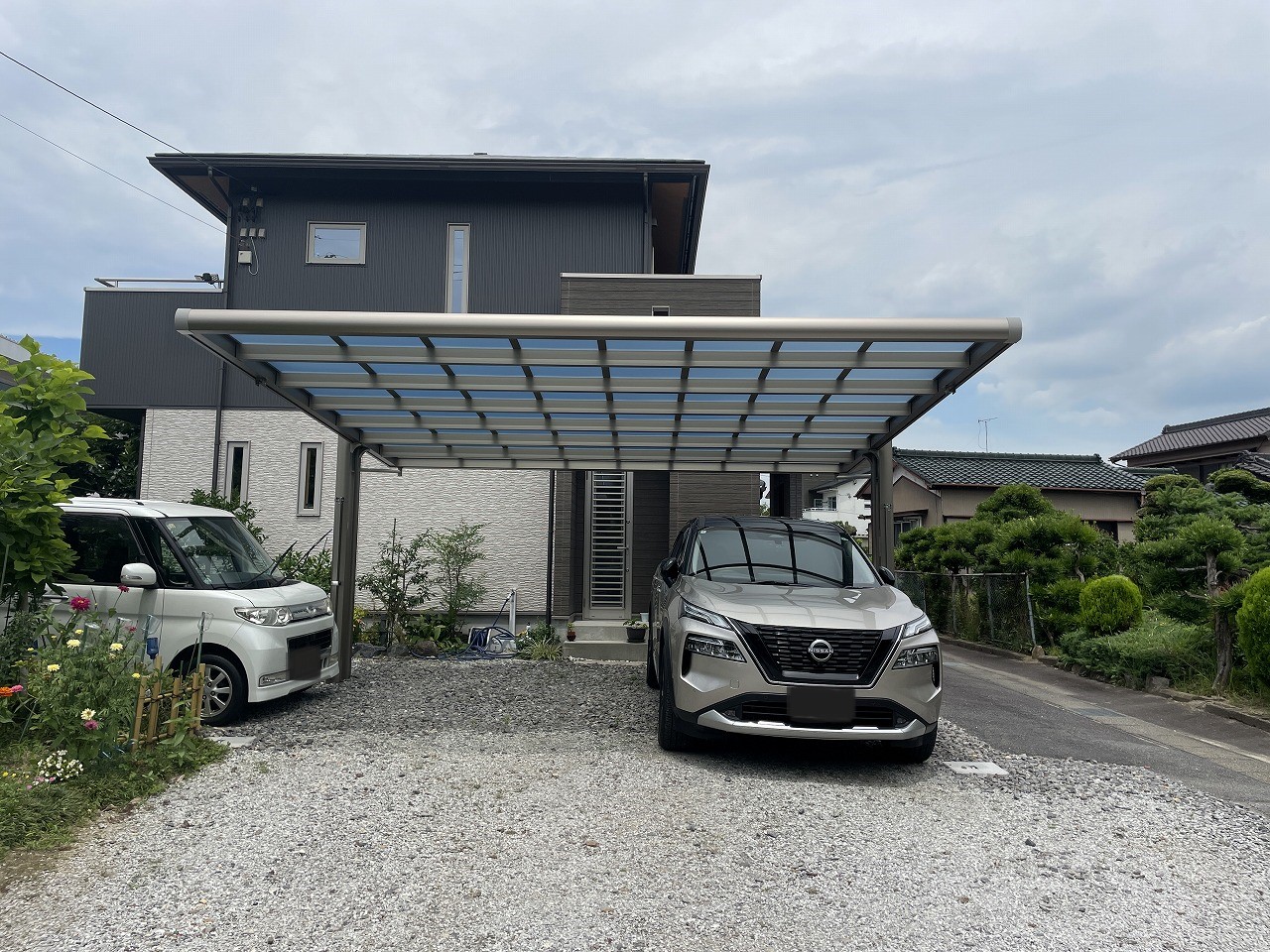 2台用カーポート|マイピュアガーデン | 愛知県岡崎市・幸田町 外構・新築外構・エクステリア・お庭工事の専門店